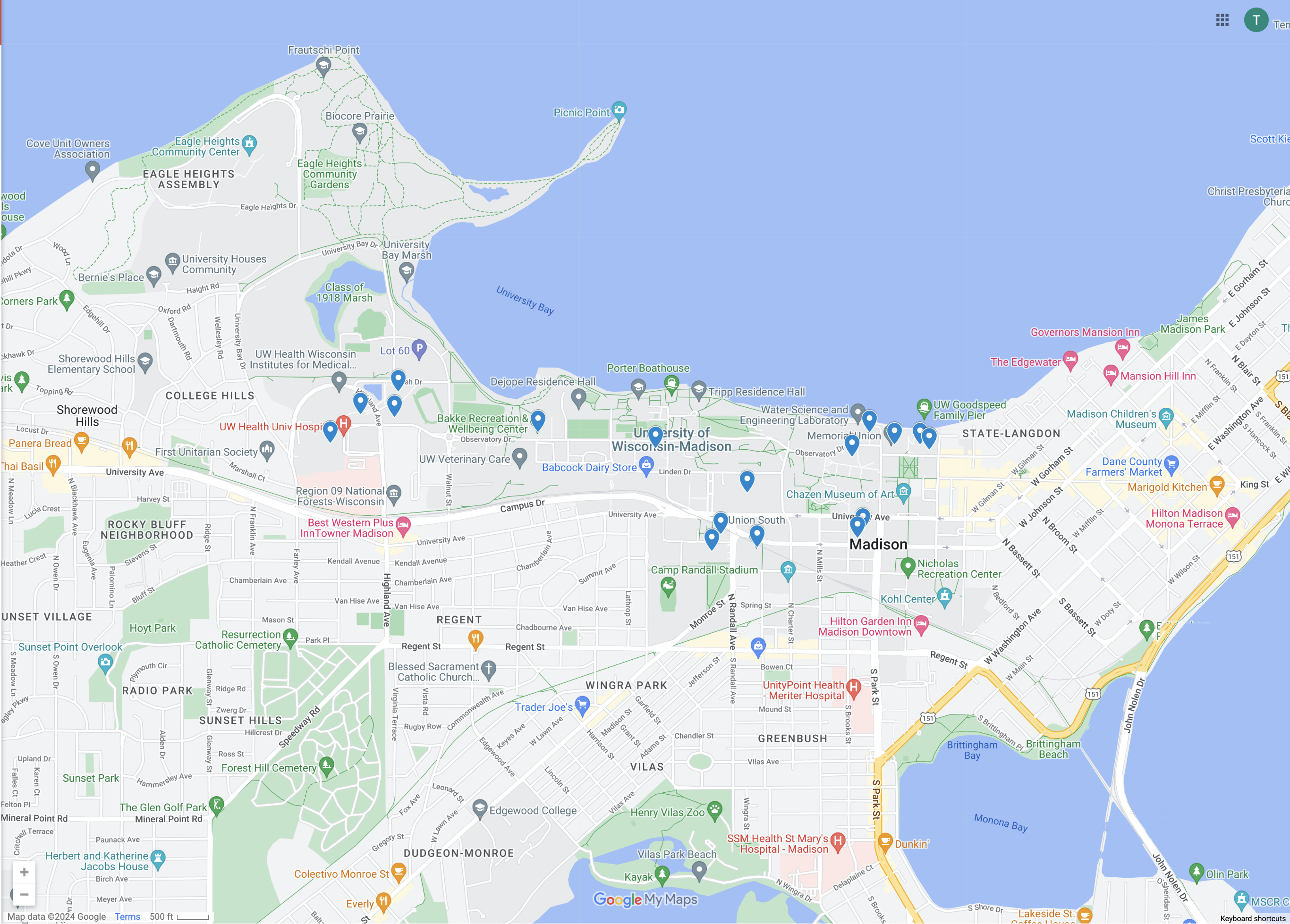 Still image of the Map of on-campus prayer and reflection spaces.